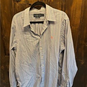 Ralph Lauren Blue and White Casual Button Down Shirt